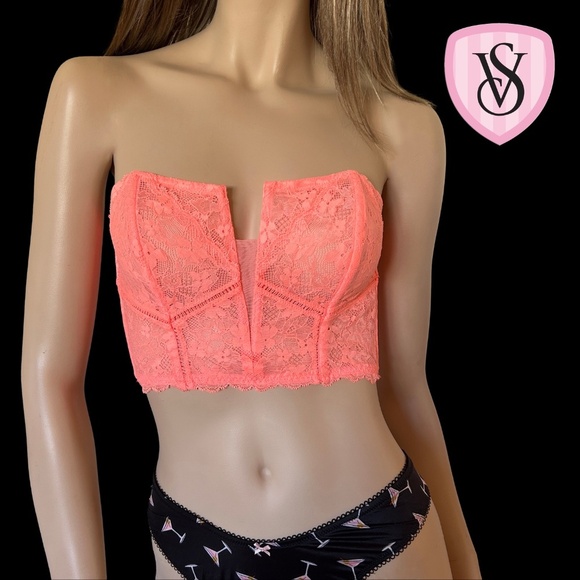 Victoria's Secret Dream Angels Collection Lace Corset Bustier Bra Boned Deep V - Picture 12 of 15